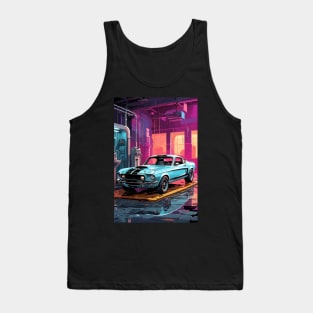Classic American Shelby Blue Muscle Car Tank Top